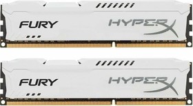 Модуль памяти Kingston DIMM DDR3 8GB (PC3-12800) 1600MHz Kit (2 x 4GB) HX316C10FWK2/8 HyperX Fury Series CL10 White