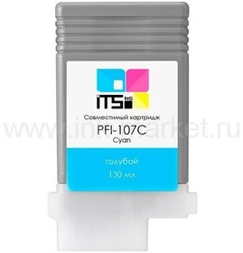CT-PFI-107C, Совместимый картридж Canon PFI-107C (Cyan Dye) 130 мл для Canon iPF670, iPF680, iPF685, iPF770, iPF780, iPF785