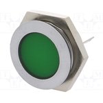 SMFL 22712, Индикат.лампа светодиод, плоский, зеленый, 12 14ВDC, dотв 22мм