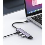20841_, Разветвитель USB Ugreen CM473 (20841) USB-C to 4xUSB 3.0 Hub. серый