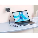 10919_, Разветвитель USB Ugreen CM418 (10919) USB-C to 2xUSB 3.0+HDMI+RJ45+PD Сереб