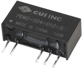 Фото 1/2 PEM2-S5-S5-S, 2 W, 1:1 Input Range, Single/Dual Unregulated Output, 7 Pin SIP, 3000 Vdc Isolation, High Temp Range, Dc-Dc Conve ...
