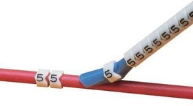 Фото 1/2 PCA13-0, Clip-On Wire Markers, 0.13"-.15" Wire OD, Black/White 300 PC, Legend: '0'.