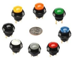 P9-113126, Pushbutton Switches 5A Blu Flush Dome 2 Circuit Solder