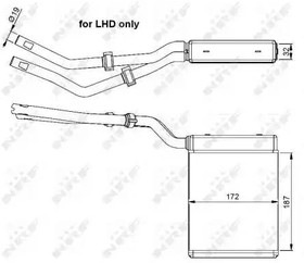 54303, Радиатор отопителя салона FORD C-MAX 07-, FOCUS C-MAX 03-07, FOCUS II 04-, KUGA I 08-, MAZDA 3 03-, 5 05-, VOLVO C30 06-12, C70 II 06