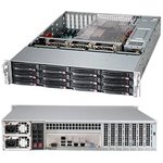 Шасси серверное Supermicro SuperChassis 2U 826BAC12-R1K23LPB/ HDD(12)LFF+opt. HDD(2)SFF/7xLP/2 x1200W/Backplane 12xSAS3/SATA3/NVMe4