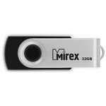 13600-FMURUS32, Флеш накопитель 32GB Mirex Swivel, USB 2.0, Черный