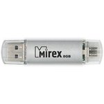 13600-DCFSSM08, Флеш накопитель 8GB Mirex Smart, OTG, USB 2.0/MicroUSB, Серебро