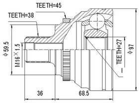 DCV803017, К-кт ШРУСа 514751, 301960, AUDI 80, 90, COUPE 2.3, 2.6, 2.8 -96.