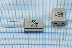 Резонатор кварцевый 7МГц в корпусе HC49U, нагрузка 16пФ; 7000 \HC49U\16\ 30\\\1Г (FY)