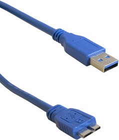Фото 1/2 USB3.0 A(m)-micro USB B(m) Bl 1.8m, Компьютерный шнур USB 3.0 A(m)-micro USB B(m), 1.8 м, чёрный