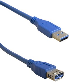 Фото 1/3 USB3.0 A(m)-USB A(f) Bl 1.8m, Компьютерный шнур USB 3.0 A(m)-USB A(f), 1.8 м, чёрный