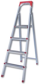 Стремянка стальная 4 ступени, верхняя площадка 86 см, до 150 кг, облегченная, вес 6,3 кг, UFUK, ТУ 18/KRM404 – купить оптом и в розницу