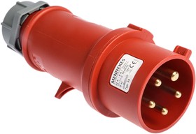Фото 1/2 34, StarTOP IP44 Red Cable Mount 3P + N + E Industrial Power Plug, Rated At 32A, 400 V