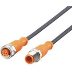 EVC719, Female 4 way M12 to Male 4 way M12 Sensor Actuator Cable, 2m