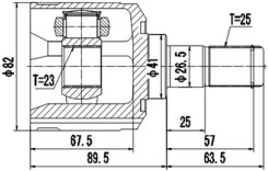 DCV624008, К-кт ШРУСа HYUNDAI SONATA 01- IN (A:25XB:23XС:41)