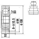 DCV661001, К-кт ШРУСа VW TRANSPORTER IV 90-03,