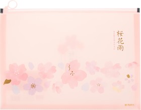 Фото 1/3 Папка-конверт на молнии zip M&G Sakura Rain, А4, РР, цвет в асс ADM929NT