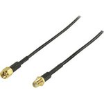 CSGP02010BK10, RF Cable Assembly, SMA Male Straight - SMA Female Straight, 1m, Black