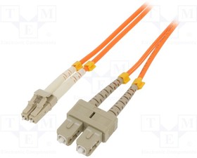 54041, Световодный патч-корд, OM2, LC/UPC, SC/UPC, 3м, LSZH, оранжевый