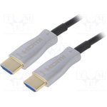 50473, Кабель, HDMI 2.0, оптический, вилка HDMI, с обеих сторон, 10м