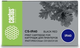 Картридж ленточный Cactus CS-IR40 черный, красный для Citizen IR40T, IR50, CX123, CX120