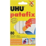 Подушечки клеящие UHU Patafix, 80 шт., бесследное удаление, многоразовые, белые ...
