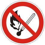 Знак запрещающий "Запрещается пользоваться открытым огнем и курить" ...