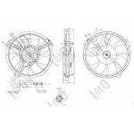 0030140011, Вентилятор радиатора 280 mm, L=1450mm 2 PINS AUDI A4 94-,A6 97-,A8 ...