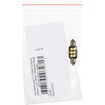 Автолампа диод T11(C5W) 12V 6SMD диодов 1-конт 36мм с обманкой Белая S08201478