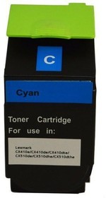Фото 1/4 Картридж для принтеров Lexmark CX410/CX510 голубой (cyan). Ресурс 3000 стр (80C8HCE)