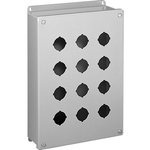 E4PBGSS, Pushbutton Enclosure 4 Holes 286x88x74.5mm Stainless Steel IP66