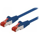 95462, Patch cord; S/FTP; 6; stranded; CCA; PVC; blue; 0.5m; 27AWG
