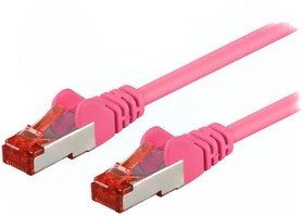 Фото 1/2 95465, Patch cord; S/FTP; 6; stranded; CCA; PVC; pink; 0.5m; 27AWG