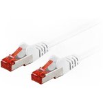 95471, Patch cord; S/FTP; 6; stranded; CCA; PVC; white; 0.5m; 27AWG