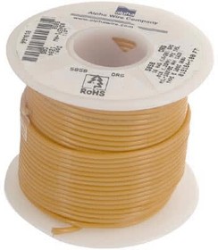 Фото 1/3 5858 OR005, Hook-up Wire 16AWG 19/29 PTFE 100ft SPOOL ORANGE