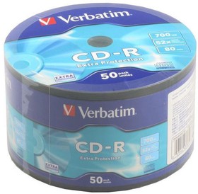 Фото 1/5 Оптический диск CD-R VERBATIM 700Мб 52x, 50шт., bulk [43787]