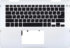 Фото 1/2 Клавиатура (топ-панель) для ноутбука Dell Inspiron 14 5482 черная с белым топкейсом