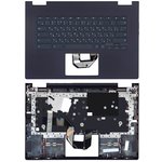 Клавиатура (топ-панель) для ноутбука Lenovo Yoga Chromebook C630 черная с синим ...