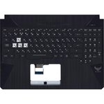 Клавиатура (топ-панель) для ноутбука Asus FX505 черная с черным топкейсом и ...