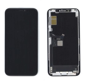Дисплей (экран) в сборе с тачскрином для Apple iPhone 11 Pro черный с рамкой Foxconn