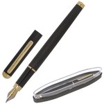 Ручка подарочная перьевая Maestro, СИНЯЯ, корпус черный с золот., линия 0,25мм ...