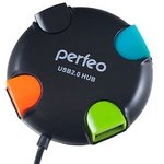 Perfeo USB-HUB 4 Port, (PF-VI-H020 Black) чёрный