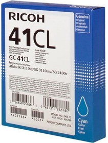 Фото 1/10 LE Картридж для гелевого принтера GC41CL голубой для Ricoh Aficio SG2100N/3110DN/DNw. Ресурс 600 стр (405766)
