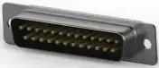 Фото 1/2 D-Sub plug, 25 pole, standard, equipped, straight, solder cup, 5-747912-2