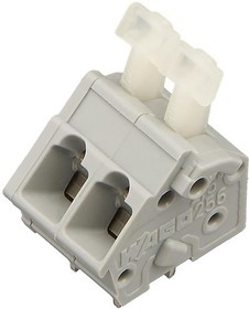 Фото 1/3 256-402, PCB Terminal Block, THT, 5.08mm Pitch, 45 °, Cage Clamp, 2 Poles