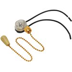 32-0104, Switch for wall lamp with wire and wooden tip "Gold"