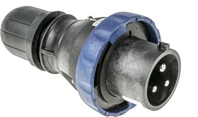 Фото 1/3 219.3233, IP66 Blue Cable Mount 2P + E Power Connector Plug ATEX, IECEx, Rated At 32A, 200 → 250 V