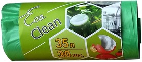 Ecoclean 35 л 30шт в рулоне ПНД , зеленый, 8 мкм, 4858см 3798