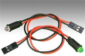 PM5SRDW9.0, LED Panel Mount Indicators Supr Red 660nm 40mcd Diff Lens Wire